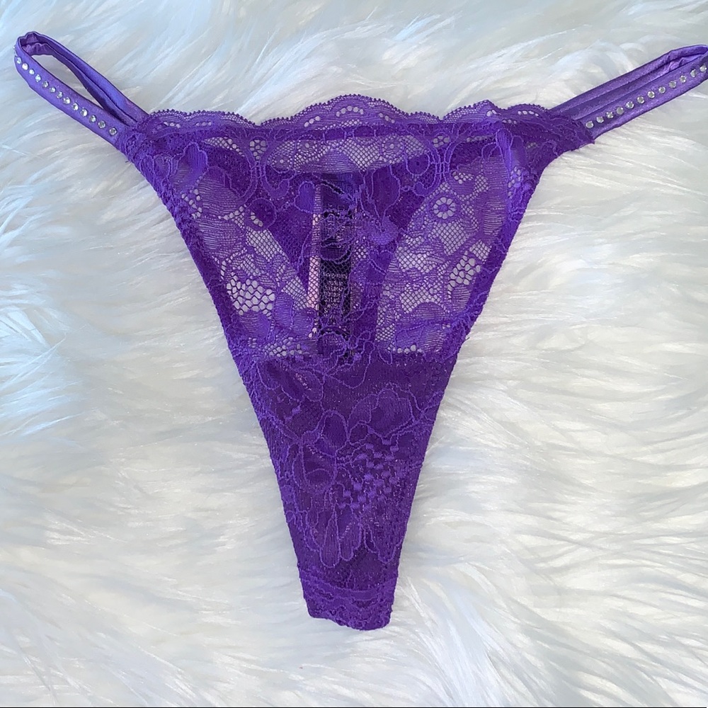 New VERY SEXY Bombshell Shine Strap Thong Panty Crystal Band Underwear Vstring